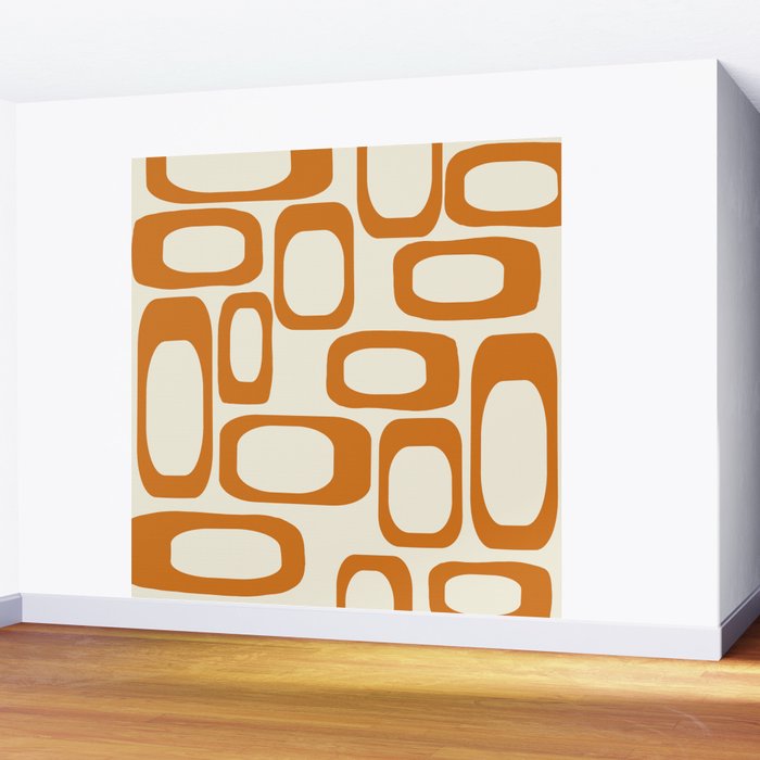 Mid Century Modern Shapes 1970s Orange #society6 #buyart  Wall Mural Gallery Image 2