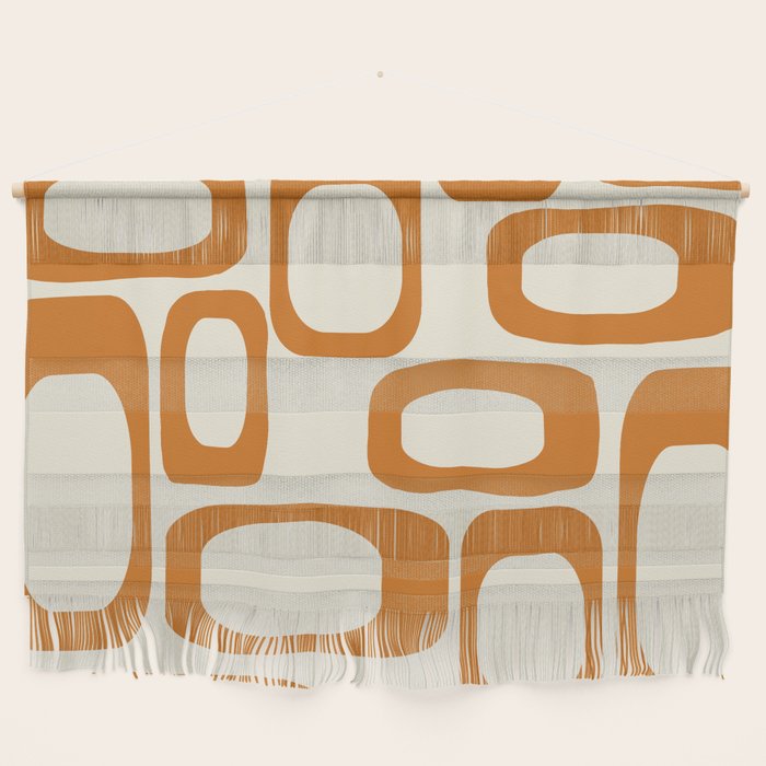 Mid Century Modern Shapes 1970s Orange #society6 #buyart  Wall Hanging Gallery Image 1