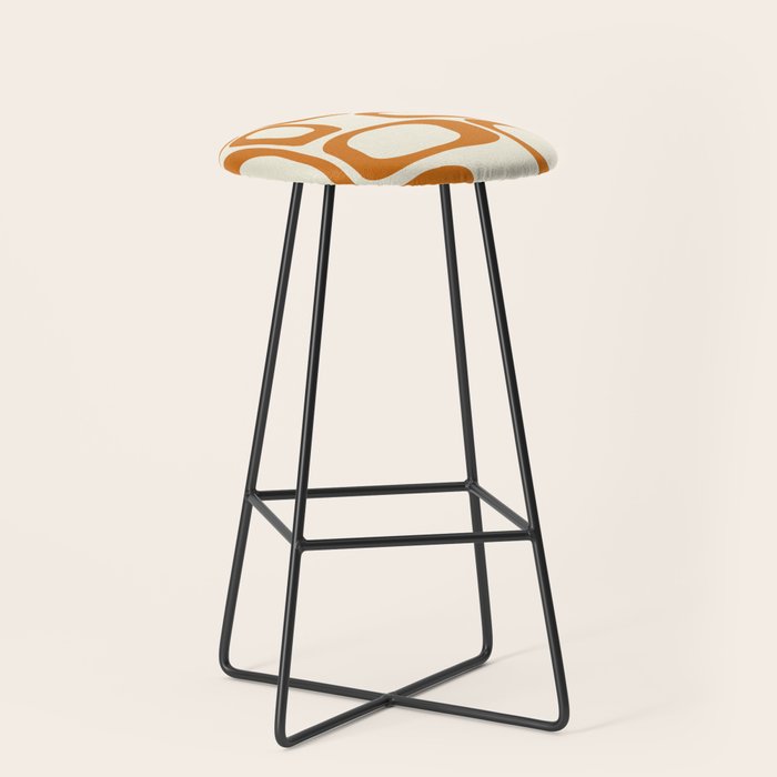 Mid Century Modern Shapes 1970s Orange #society6 #buyart  Stool Gallery Image 1