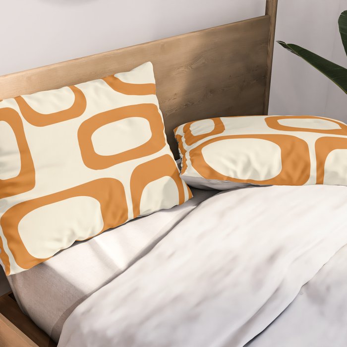 Mid Century Modern Shapes 1970s Orange #society6 #buyart  Pillow Sham Gallery Image 2
