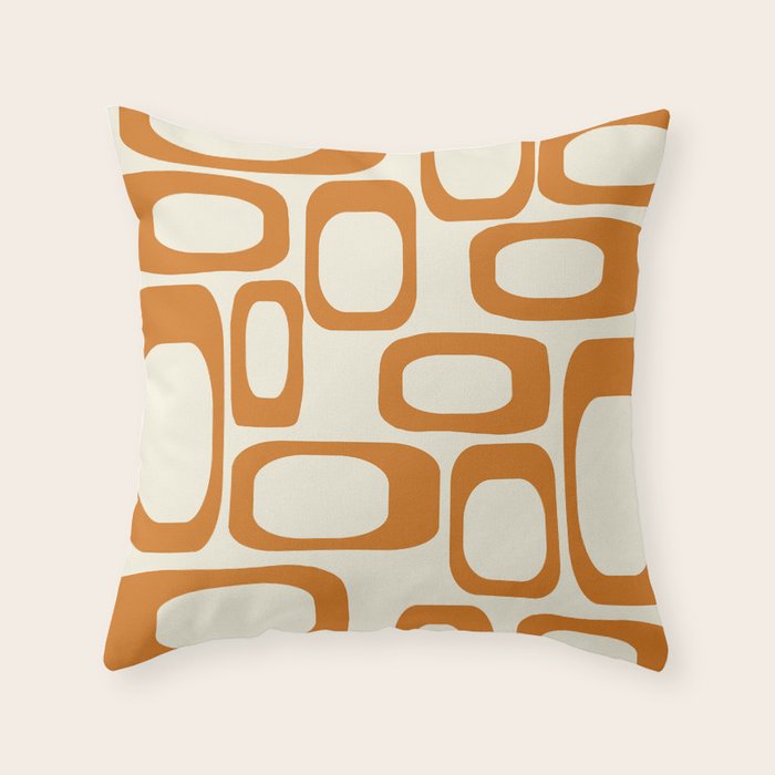 Mid Century Modern Shapes 1970s Orange #society6 #buyart  Throw Pillow Gallery Image 6