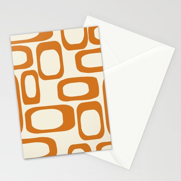Mid Century Modern Shapes 1970s Orange #society6 #buyart  Stationery Card Gallery Image 2