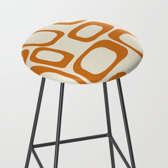 Mid Century Modern Shapes 1970s Orange #society6 #buyart  Stool Gallery Image 2