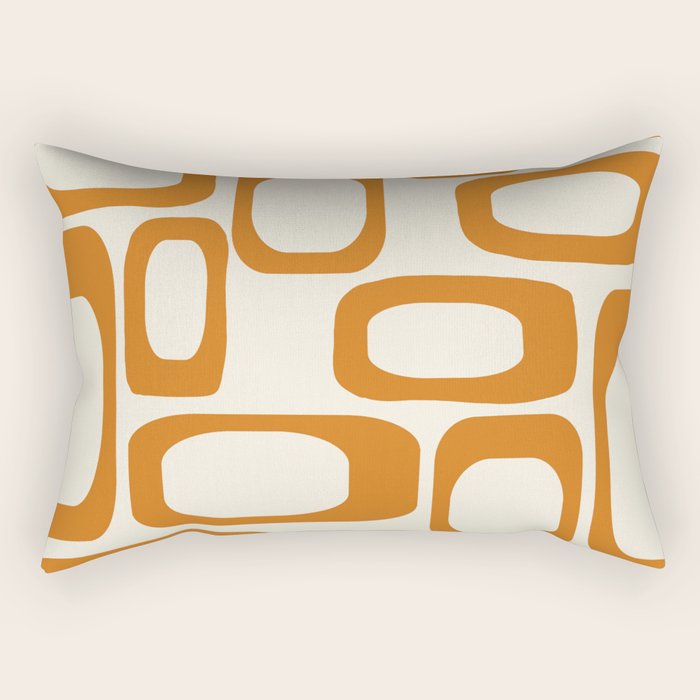 Mid Century Modern Shapes 1970s Orange #society6 #buyart  Rectangular Pillow Gallery Image 1