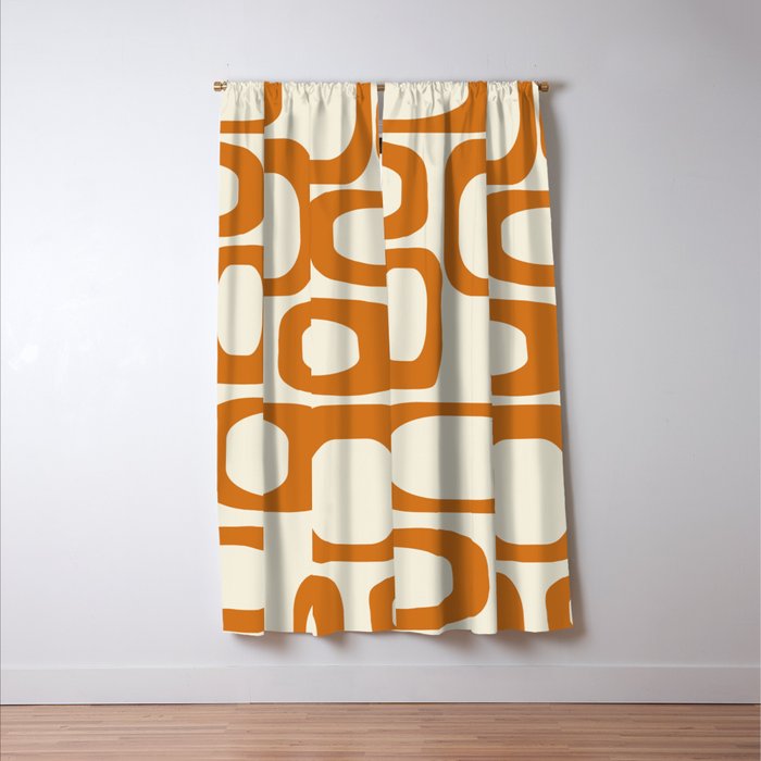 Mid Century Modern Shapes 1970s Orange #society6 #buyart  Window Curtain Gallery Image 3