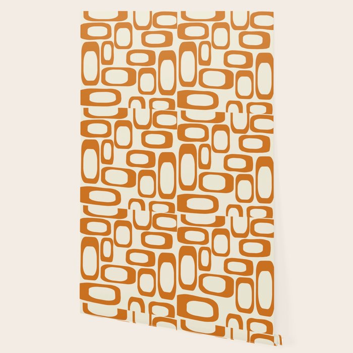 Mid Century Modern Shapes 1970s Orange #society6 #buyart  Wallpaper Gallery Image 2