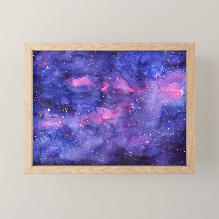 Galaxy Pattern Watercolor Mini Art Print Gallery Image 1