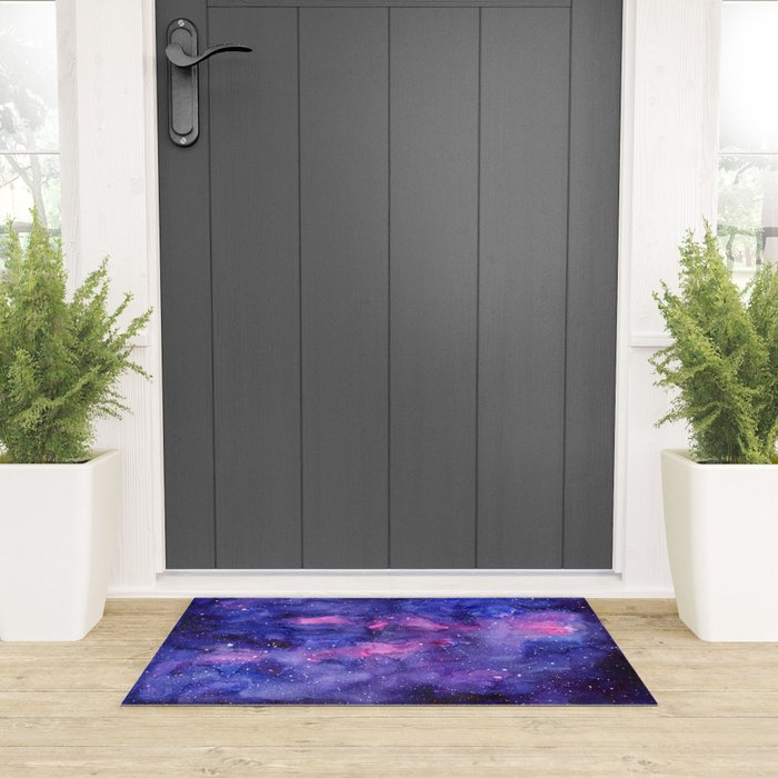 Galaxy Pattern Watercolor Welcome Mat Gallery Image 3
