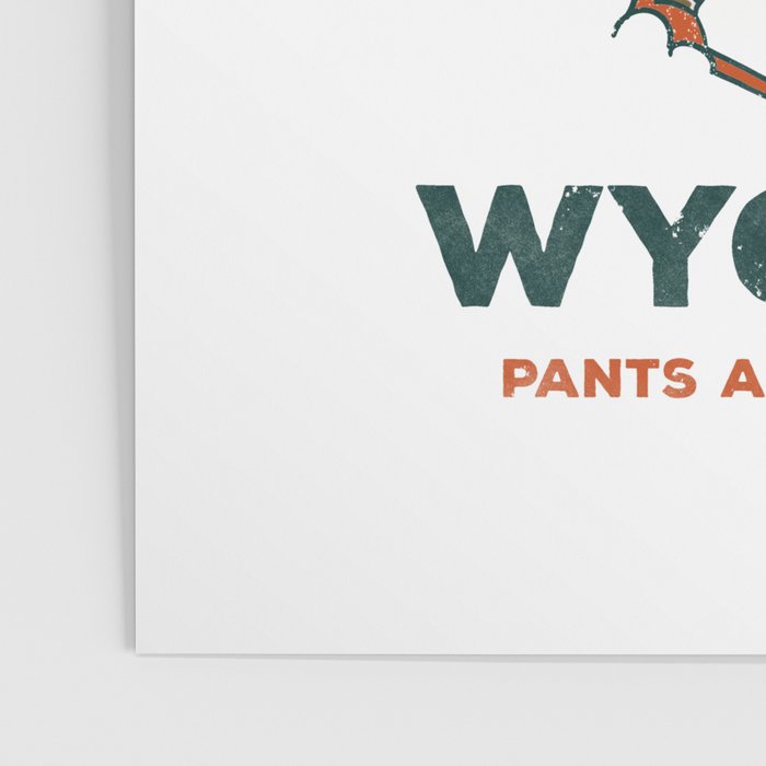 Jackson Hole Wyoming: Pants Are For Tourists. Cool, Retro Girl Skiing Art Poster Gallery Image 3