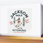 Jackson Hole Wyoming: Pants Are For Tourists. Cool, Retro Girl Skiing Art Wall Mural Gallery Image 2