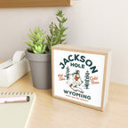 Jackson Hole Wyoming: Pants Are For Tourists. Cool, Retro Girl Skiing Art Mini Art Print Gallery Image 2