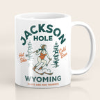 Jackson Hole Wyoming: Pants Are For Tourists. Cool, Retro Girl Skiing Art Coffee Mug Gallery Image 1