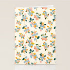 Blueberries Pattern - Pastel Watercolor Berries on Cream Background Stationery Card Gallery Image 2