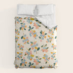 Blueberries Pattern - Pastel Watercolor Berries on Cream Background Comforter Gallery Image 6