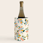 Blueberries Pattern - Pastel Watercolor Berries on Cream Background Wine Chiller Gallery Image 1