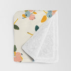 Blueberries Pattern - Pastel Watercolor Berries on Cream Background Throw Blanket Gallery Image 3