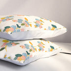 Blueberries Pattern - Pastel Watercolor Berries on Cream Background Pillow Sham Gallery Image 3