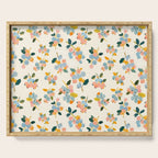 Blueberries Pattern - Pastel Watercolor Berries on Cream Background Serving Tray Gallery Image 1