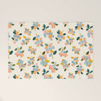 Blueberries Pattern - Pastel Watercolor Berries on Cream Background Welcome Mat Gallery Image 1