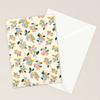 Blueberries Pattern - Pastel Watercolor Berries on Cream Background Stationery Card Gallery Image 2