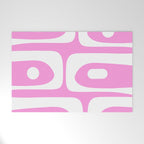 Pink Mid Century Modern Piquet Minimal Abstract Welcome Mat Gallery Image 1
