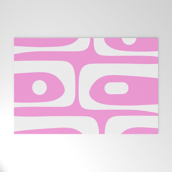 Pink Mid Century Modern Piquet Minimal Abstract Welcome Mat Gallery Image 1
