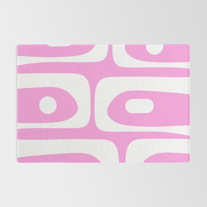 Pink Mid Century Modern Piquet Minimal Abstract Rug Gallery Image 2