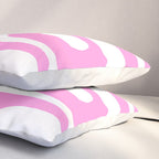 Pink Mid Century Modern Piquet Minimal Abstract Pillow Sham Gallery Image 3