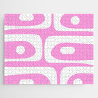 Pink Mid Century Modern Piquet Minimal Abstract Jigsaw Puzzle Gallery Image 1
