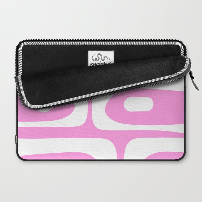 Pink Mid Century Modern Piquet Minimal Abstract Laptop Sleeve Gallery Image 2