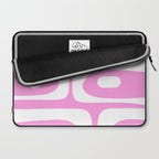 Pink Mid Century Modern Piquet Minimal Abstract Laptop Sleeve Gallery Image 2