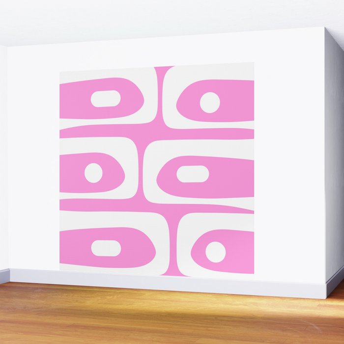 Pink Mid Century Modern Piquet Minimal Abstract Wall Mural Gallery Image 2