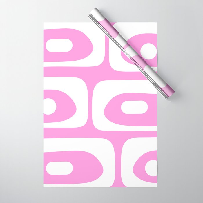 Pink Mid Century Modern Piquet Minimal Abstract Wrapping Paper Gallery Image 1