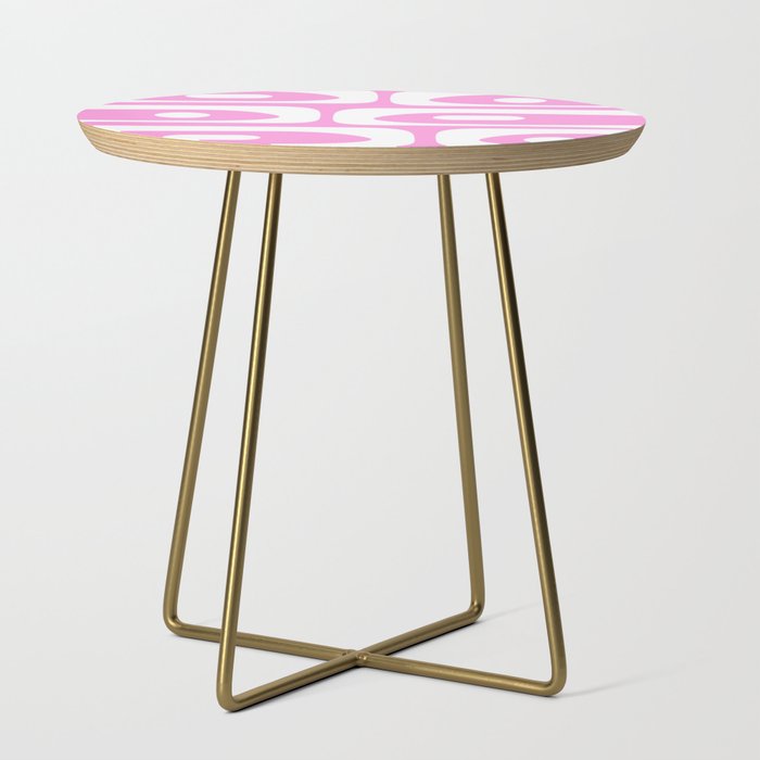 Pink Mid Century Modern Piquet Minimal Abstract Side Table Gallery Image 1