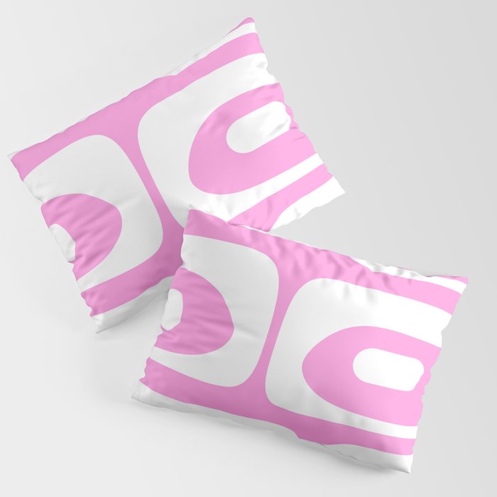 Pink Mid Century Modern Piquet Minimal Abstract Pillow Sham Gallery Image 3