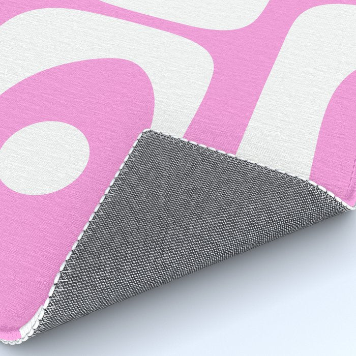 Pink Mid Century Modern Piquet Minimal Abstract Rug Gallery Image 4