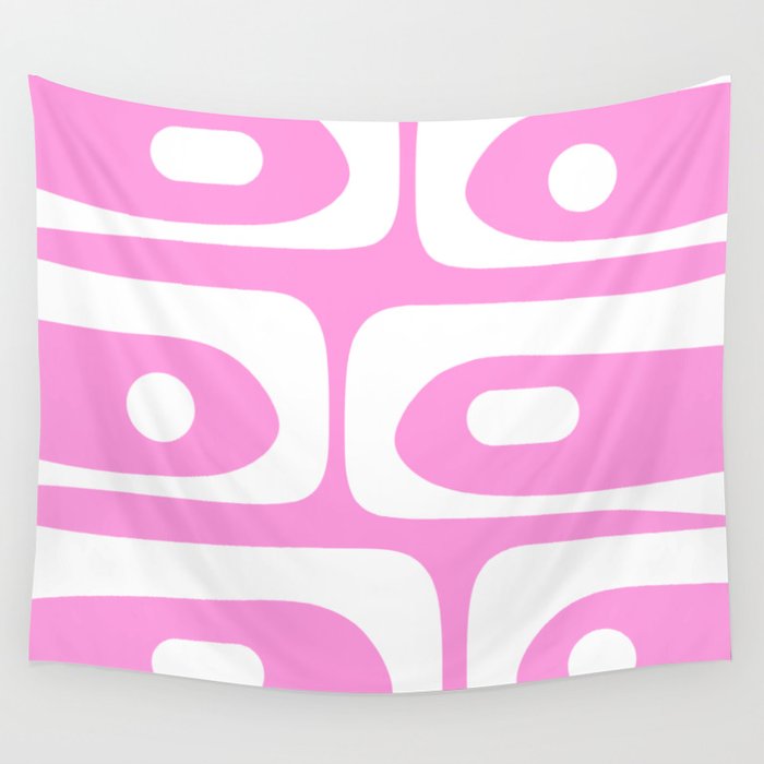 Pink Mid Century Modern Piquet Minimal Abstract Wall Tapestry Gallery Image 4