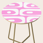 Pink Mid Century Modern Piquet Minimal Abstract Side Table Gallery Image 2