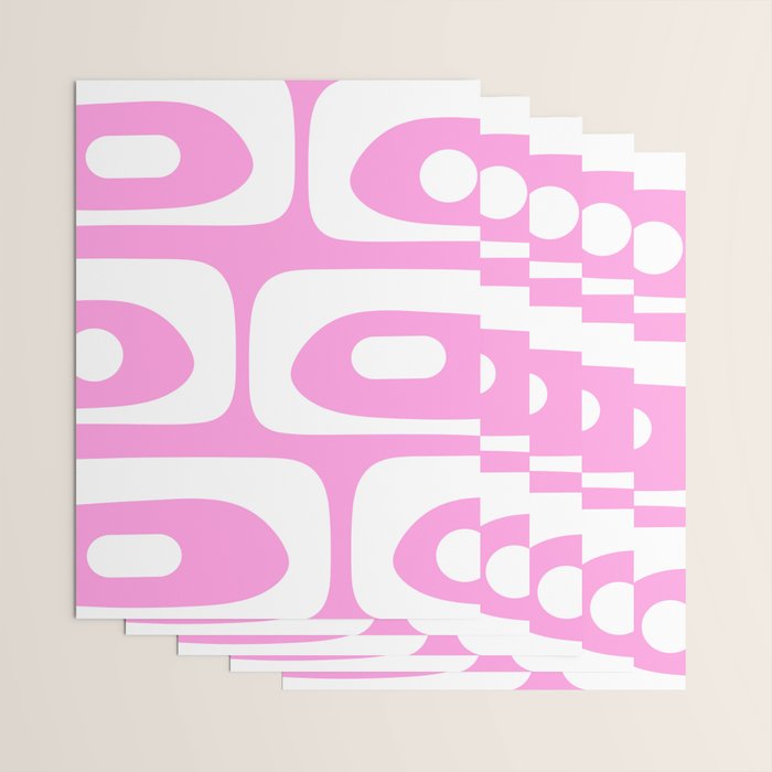 Pink Mid Century Modern Piquet Minimal Abstract Wrapping Paper Gallery Image 3