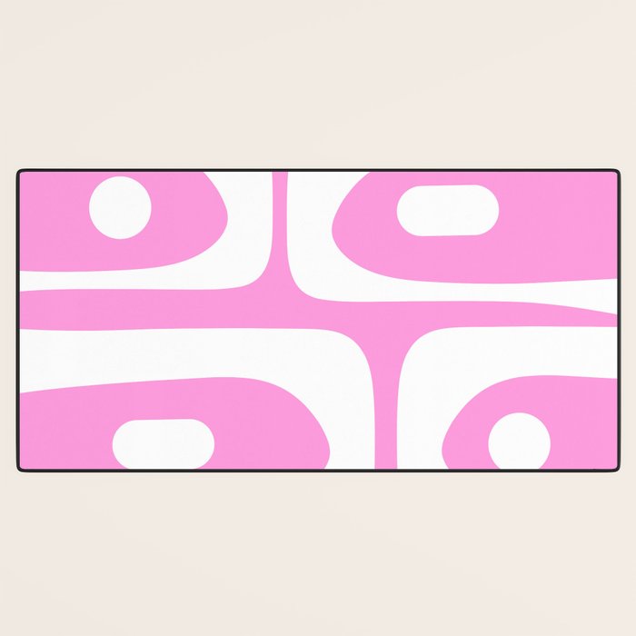Pink Mid Century Modern Piquet Minimal Abstract Desk Mat Gallery Image 3