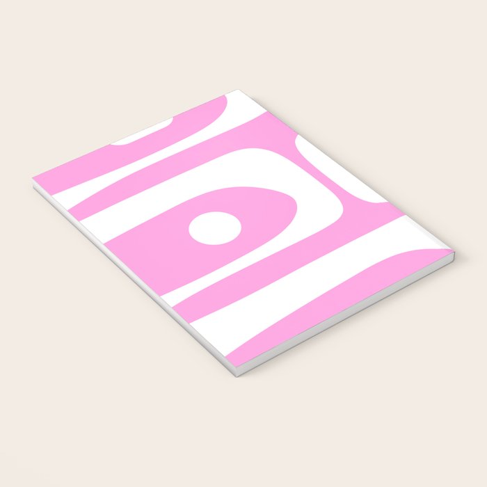 Pink Mid Century Modern Piquet Minimal Abstract Notebook Gallery Image 3
