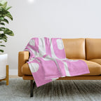 Pink Mid Century Modern Piquet Minimal Abstract Throw Blanket Gallery Image 1