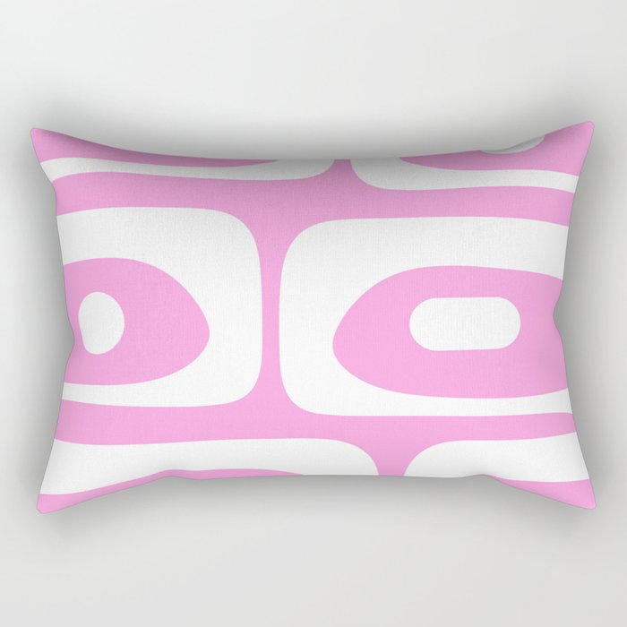 Pink Mid Century Modern Piquet Minimal Abstract Rectangular Pillow Gallery Image 2