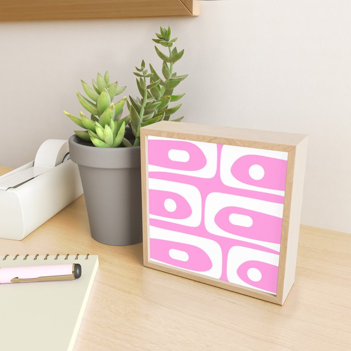 Pink Mid Century Modern Piquet Minimal Abstract Mini Art Print Gallery Image 2