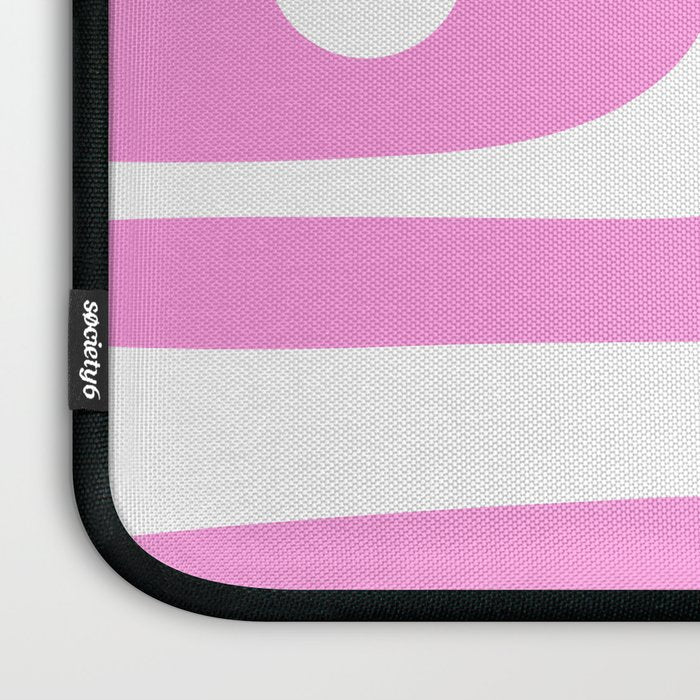 Pink Mid Century Modern Piquet Minimal Abstract Laptop Sleeve Gallery Image 3