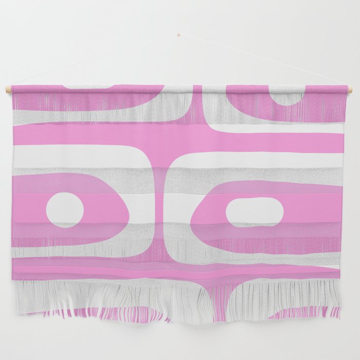 Pink Mid Century Modern Piquet Minimal Abstract Wall Hanging Gallery Image 1