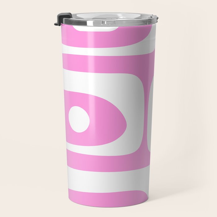 Pink Mid Century Modern Piquet Minimal Abstract Travel Mug Gallery Image 3