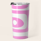 Pink Mid Century Modern Piquet Minimal Abstract Travel Mug Gallery Image 3