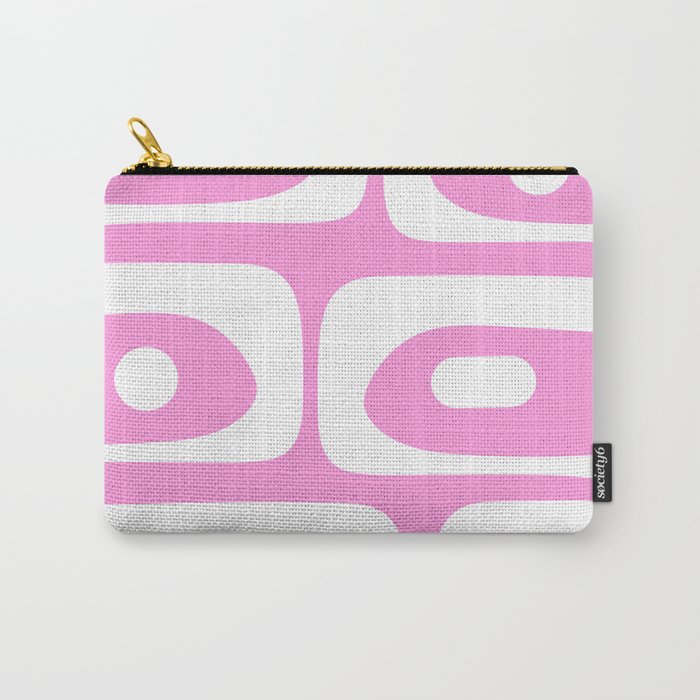 Pink Mid Century Modern Piquet Minimal Abstract Carry All Pouch Gallery Image 1