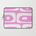 Pink Mid Century Modern Piquet Minimal Abstract Laptop Sleeve Gallery Image 1